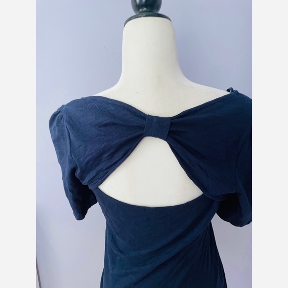 Anthropologie meadow rue blue bow back top - Picture 4 of 5
